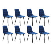 Stylish 4x Dining Chairs Kitchen Velvet Blue - Sleek Modern Look
