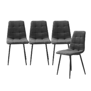 4x Dining Chairs Kitchen Table Chair Lounge Room Retro Padded Seat Velvet