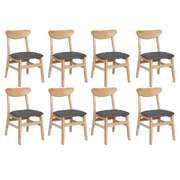 Elegant 8xDining Chairs Kitchen Chair Nature - Soft Cushion Classic