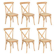 Stylish 6X Dining Chairs Cross Back Chair - Easy Assembly Classic