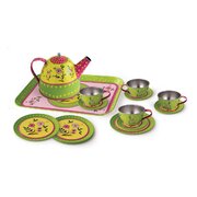 15PCS FLOWER TIN TEA SET