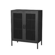 Elegant Storage Cabinet Steel Kitchen Black - Space-Saving Design