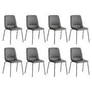 Modern Stackable Dining Chairs Kitchen Grey Set of 8 - High Back