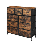 Storage Cabinet Tower Chest of Drawers Dresser Tallboy Drawer Retro - Brown