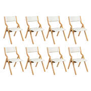 Modern 8x Dining Chairs Foldable PU Beige - Multipurpose Use