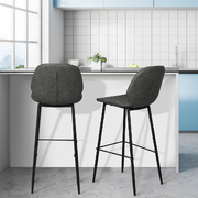 2x Bar Stool Counter Chair PU Leather Kitchen Pub Restaurant Padded Seat