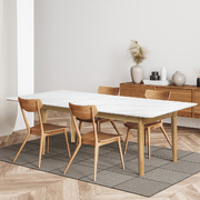 Wooden Dining Table Set for 6-8 Persons with Sintered Stone Top