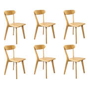 Functional 6x Dining Chairs Wooden Kitchen Chair - Scandi Inspired