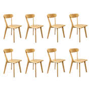 Versatile 8x Dining Chairs Wooden Kitchen Chair - Durable Frame