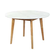 Versatile Dining Table Round Rubberwood Base 120cm White 120 CM