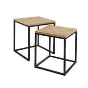 Premium 2PCS Nesting Coffee Tables - Wood Finish Classic Durable