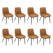 Functional Dining Chairs x 8 Padded Seat PU  Leather - Premium