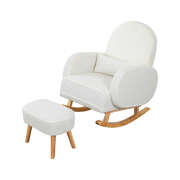 Stylish Fleece Rocking Chair with footstool - Soft Cushion Classic