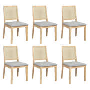 Premium 6XCane Dining Chair Rattan Armless Seat - Easy Assembly