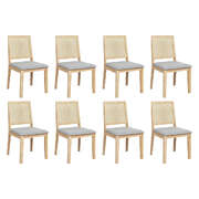 Functional 8XCane Dining Chair Rattan Armless Seat - Sleek Modern Look