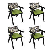 Minimalist Dining Chair Retro Backrest Chair x4 - Space-Saving Design