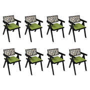 Functional Dining Chair Retro Backrest Chair x8 - Durable Frame