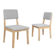 Stylish 2x Dining Chair Armless Upholstered Seat - High Back Support