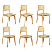 Elegant 6x Rattan Dining Chair Wooden Kitchen Chair - Foldable