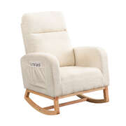 Stylish Rocking Chair Ottoman Footrest With Side Pocket - Comfortable