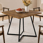 Square Dining Table Walnut Finish 80x80cm