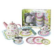 Bird Design Tin Tea Set 15Pcs