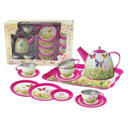 Pink Butterfly Tin Tea Set 15Pcs