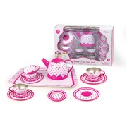 Pink Polka Dot Tin Tea Set 15Pc
