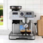 Coffee Machine Espresso Latte Maker with Grinder Milk Frother Steam Wand