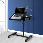 Mobile Laptop Desk Adjustable Computer Table Stand Office Study Bed Black