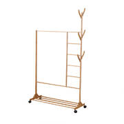 Clothes Stand Garment Rack Racks Portable Bamboo Rail Hanger Airer Closet