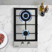 Gas Cooktop 30cm 2 Burner Silver