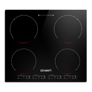 Devanti Induction Cooktop 60cm Electric Ceramic Cooker 4 Burner Stove