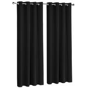 Art Queen 2 Panel 180 x 213cm Block Out Curtains - Black