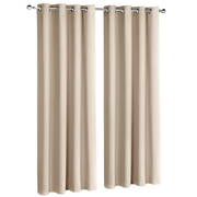 Art Queen 2 Panel 180 x 213cm Block Out Curtains - Latte