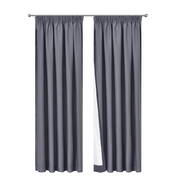 Art Queen 2 Pencil Pleat 140x213cm Blockout Curtains - Dark Grey