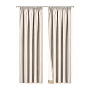 Art Queen 2 Pencil Pleat 140x213cm Blockout Curtains - Sand