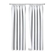 Art Queen 2 Pencil Pleat 140x230cm Blockout Curtains - White