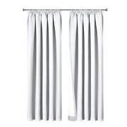 Art Queen 2 Pencil Pleat 240x230cm Blockout Curtains - White