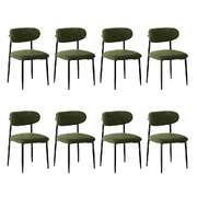 8x Dining Chairs Kitchen Chair Cafe Chair Boucle Black&Green