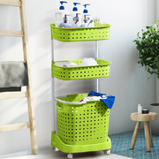 3 Tier Bathroom Laundry Clothes Basket Mobile Rack