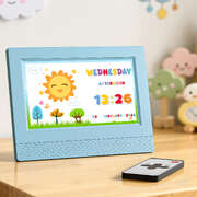 7" Digital Day Clock LCD Calendar Alarm Sleep Trainer for Children Blue