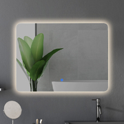 LED Wall Mirror Anti-fog Bathroom Mirrors Makeup Light 70x50cm