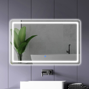 LED Wall Mirror Anti-fog Bathroom Mirrors Makeup Light 100x70cm