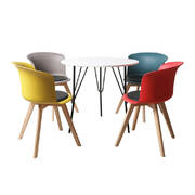 Solid beech PU Leather Office Meeting Table Chair set