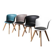 PU Leather 4Pcs Office Meeting Chair Set -Black / White / Brown / Blue