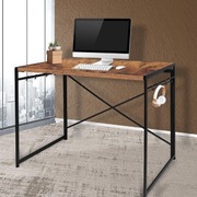 Office Desk Computer Work Student Study Metal Foldable Home Table Oak