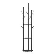 Compact Coat Rack Clothes Stand 8 Hook Organizer Black - Space-Saving