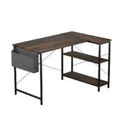 Functional L Shaped Computer Desk Corner Desk Brown - Wood Finish