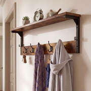 Wall Mounted Coat Rack Shelf 7 Hooks | EXTG